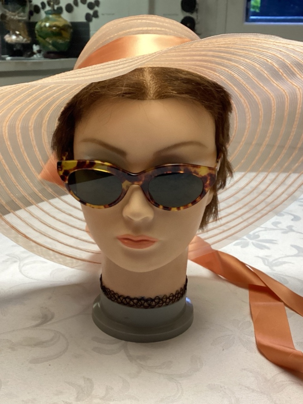 True, vintage orange mesh.  hat absolutely adorable